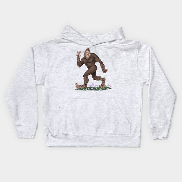 Walkin' Squatch Kids Hoodie by Ostrander